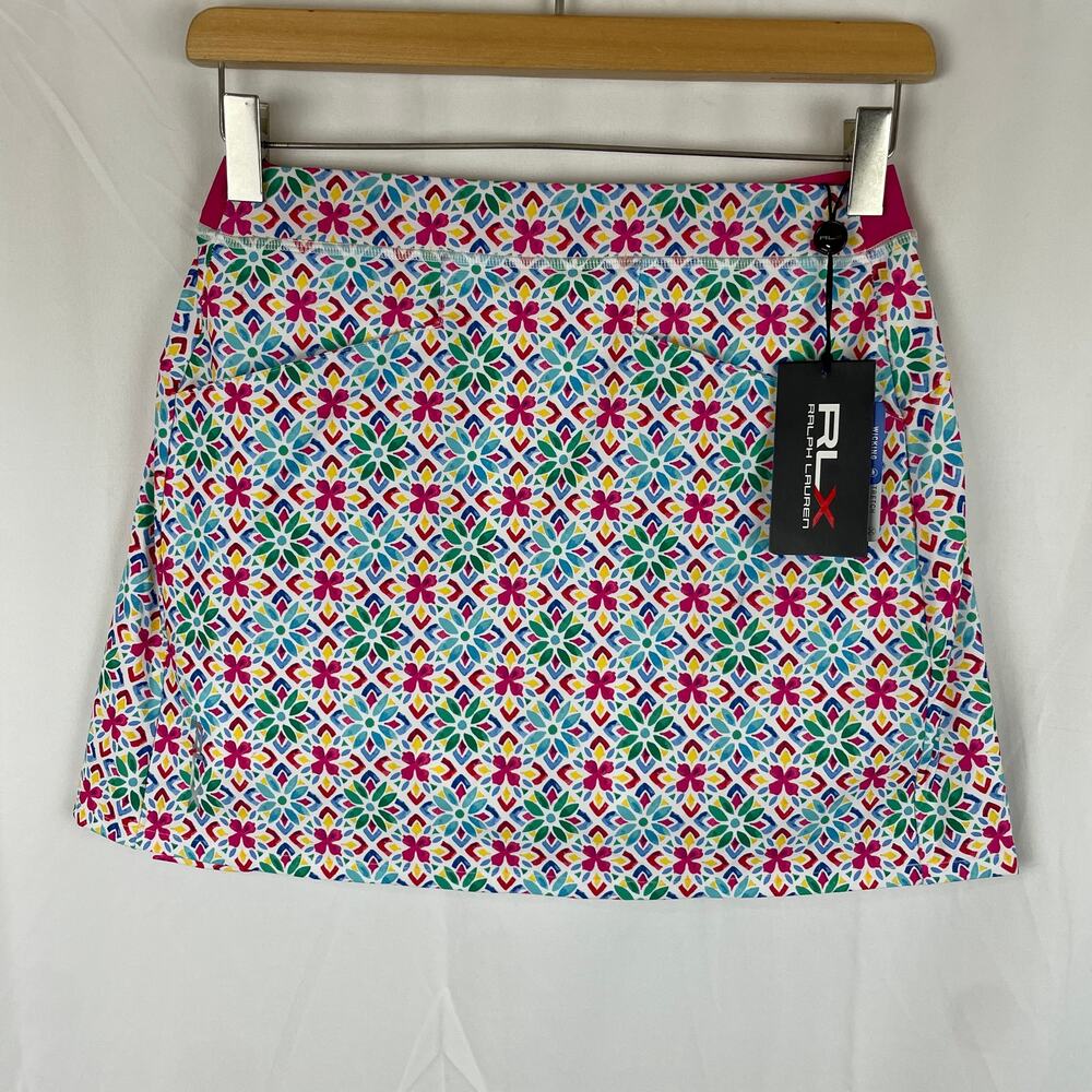 RLX Ralph Lauren Women's Multi Tile Pleated Golf Skort Skirt Shorts Size XS
